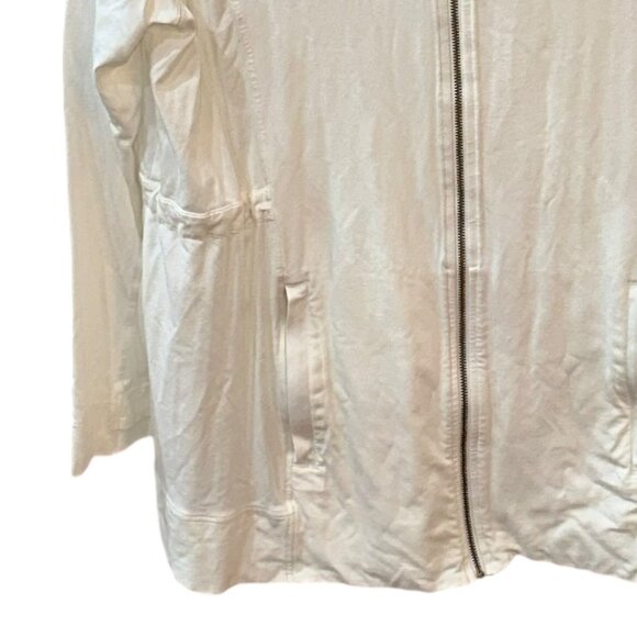 Coolibar Full Zip Sun Protection Jacket White XL UPF 50+ Mock Neck Pockets - Picture 3 of 8